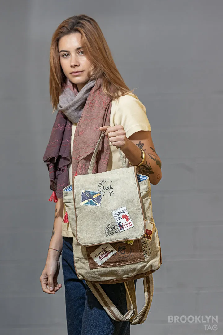 Patches Small Canvas Backpack