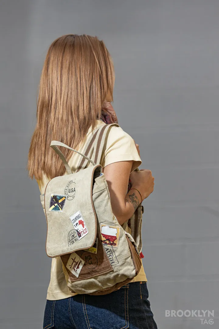 Patches Small Canvas Backpack