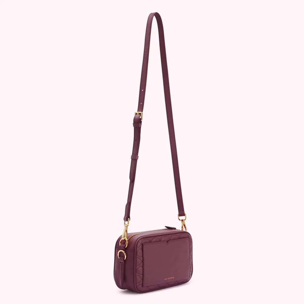 PEONY SMALL QUILTED LIP LEATHER ASHLEY CROSSBODY BAG