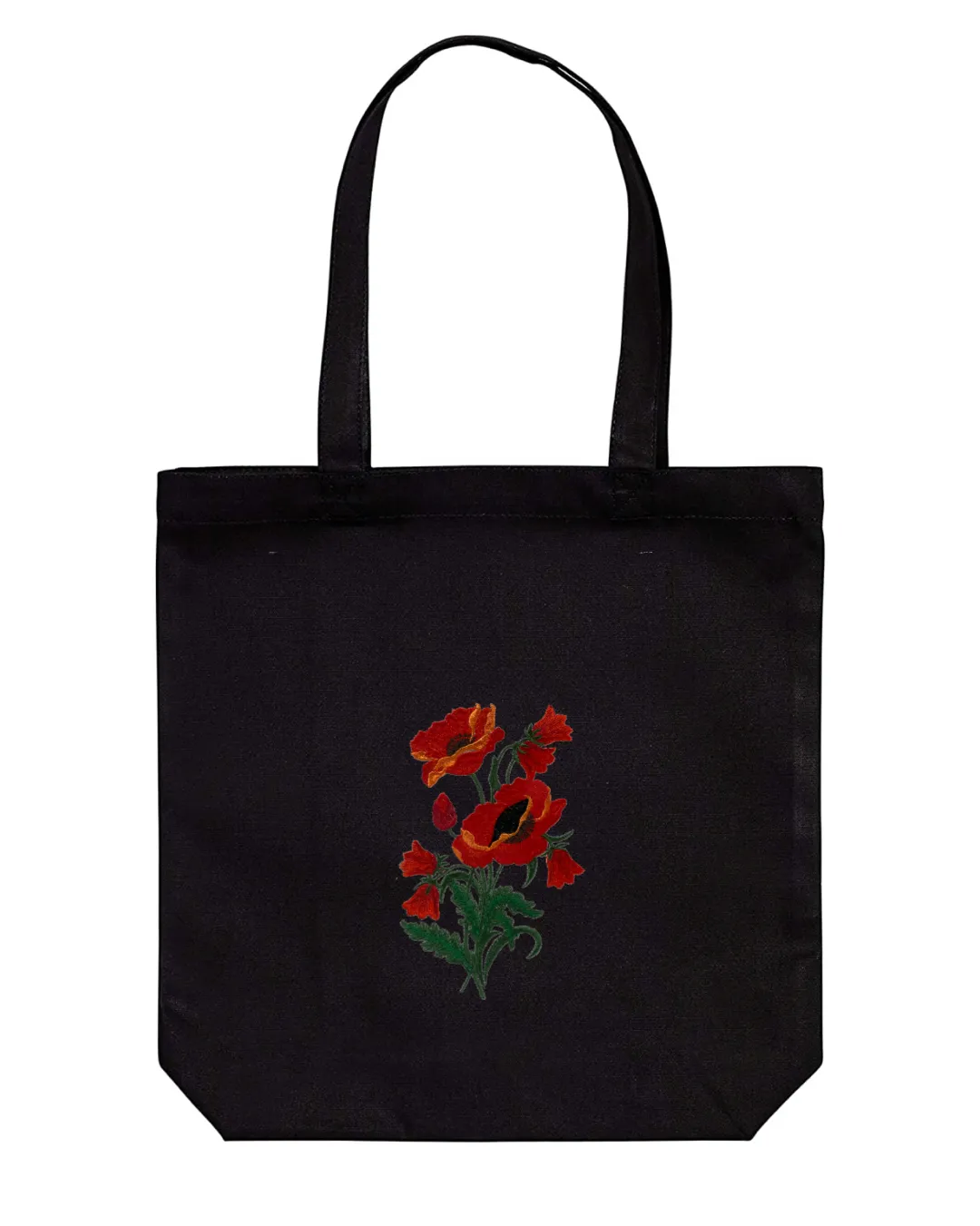 Poppies Embroidered Cotton Canvas Market Bag. Choice of 5 different bags