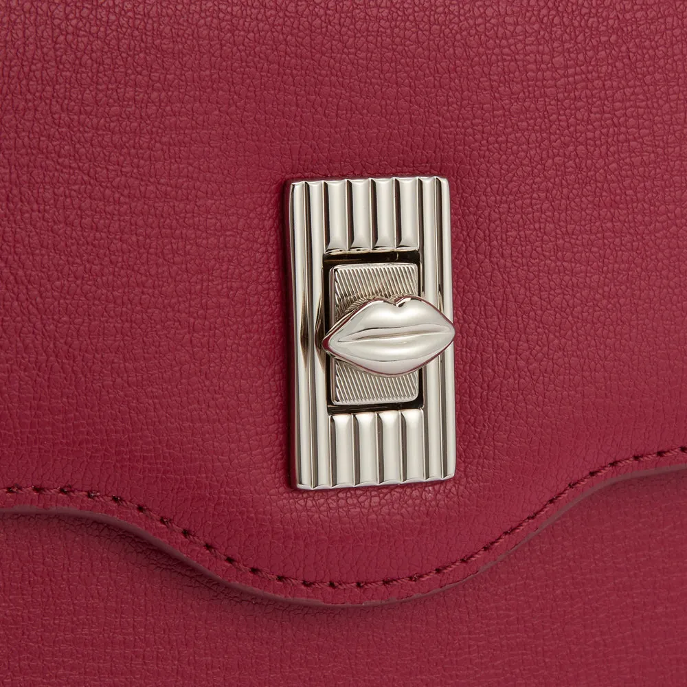 RASPBERRY LIP TURNLOCK QUEENIE HANDBAG