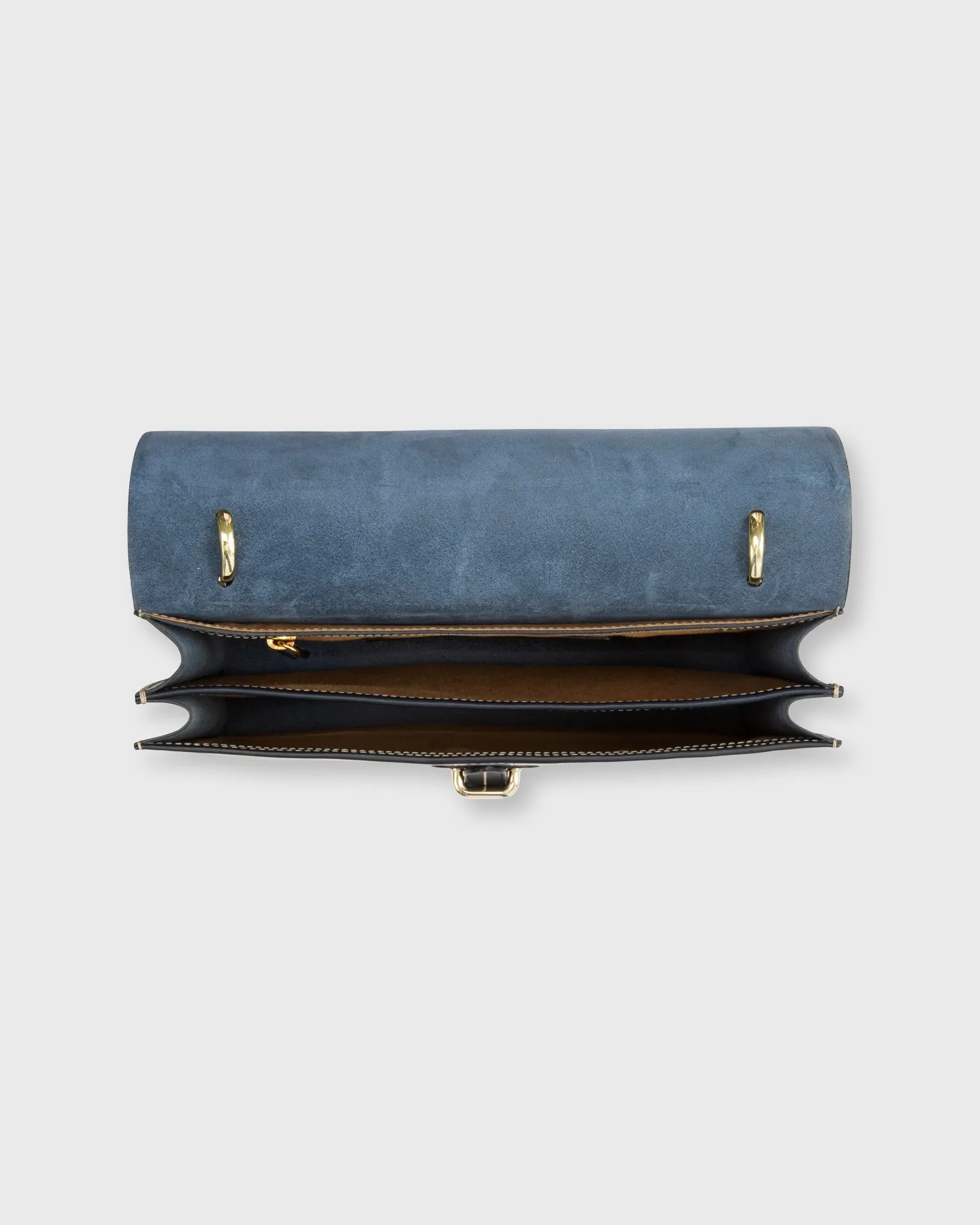 Rectangle Accordion Bag in Navy Leather