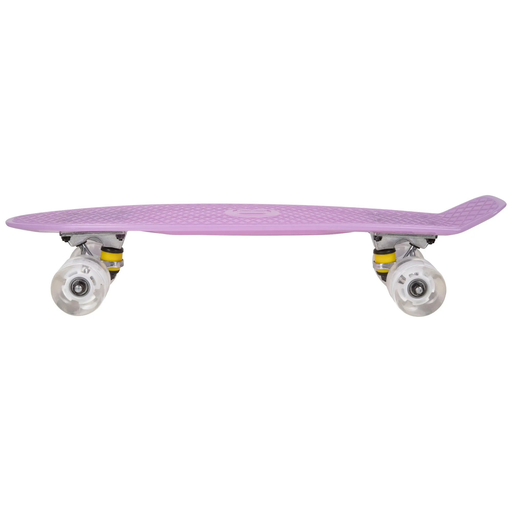 Rekon 22.5" Complete Mini Cruiser Skateboard (Glow in Dark Purple w/ LED Wheels)