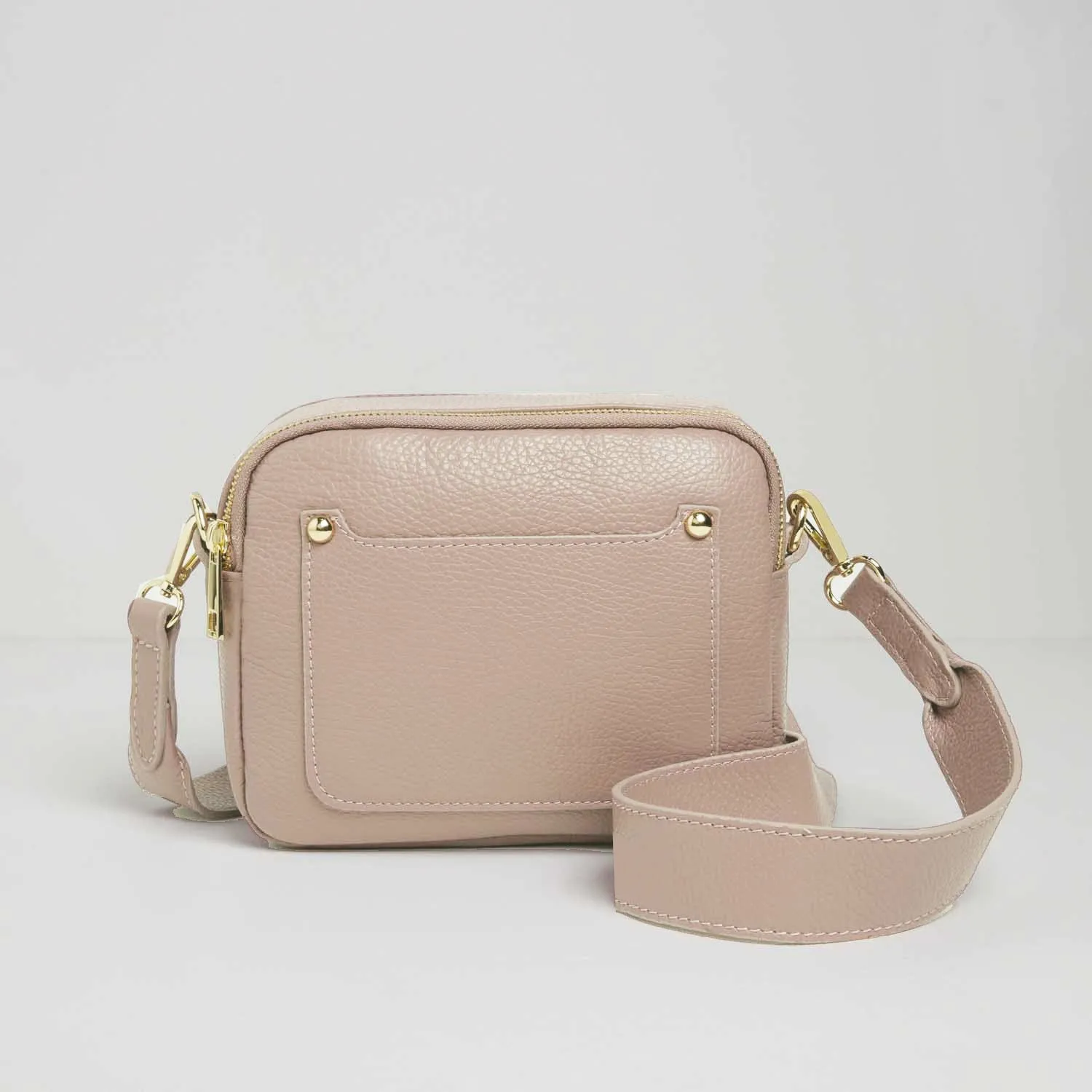 Sienna Crossbody Bag in Blush with Pastel Bohemian Strap