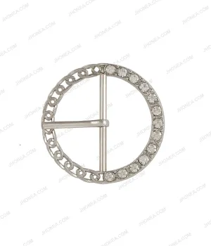 Sparkling Diamond Chain Design Structure Prong Belt Buckle for Ladies