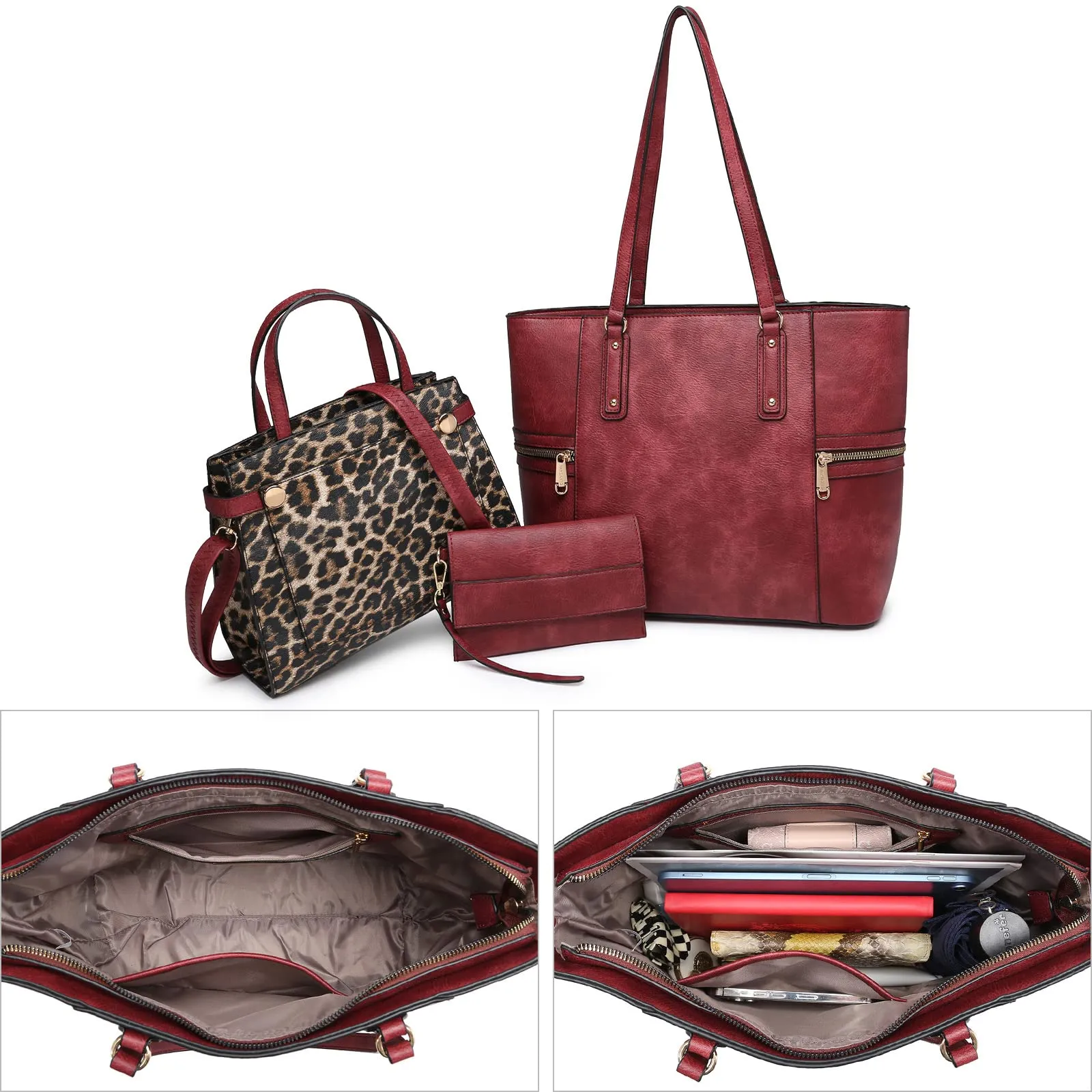 Stylish Tote & Shoulder Bags: 3-Piece Set