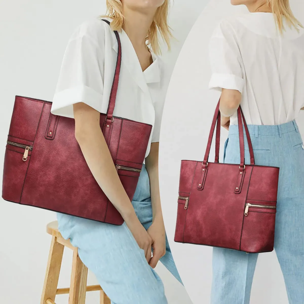 Stylish Tote & Shoulder Bags: 3-Piece Set