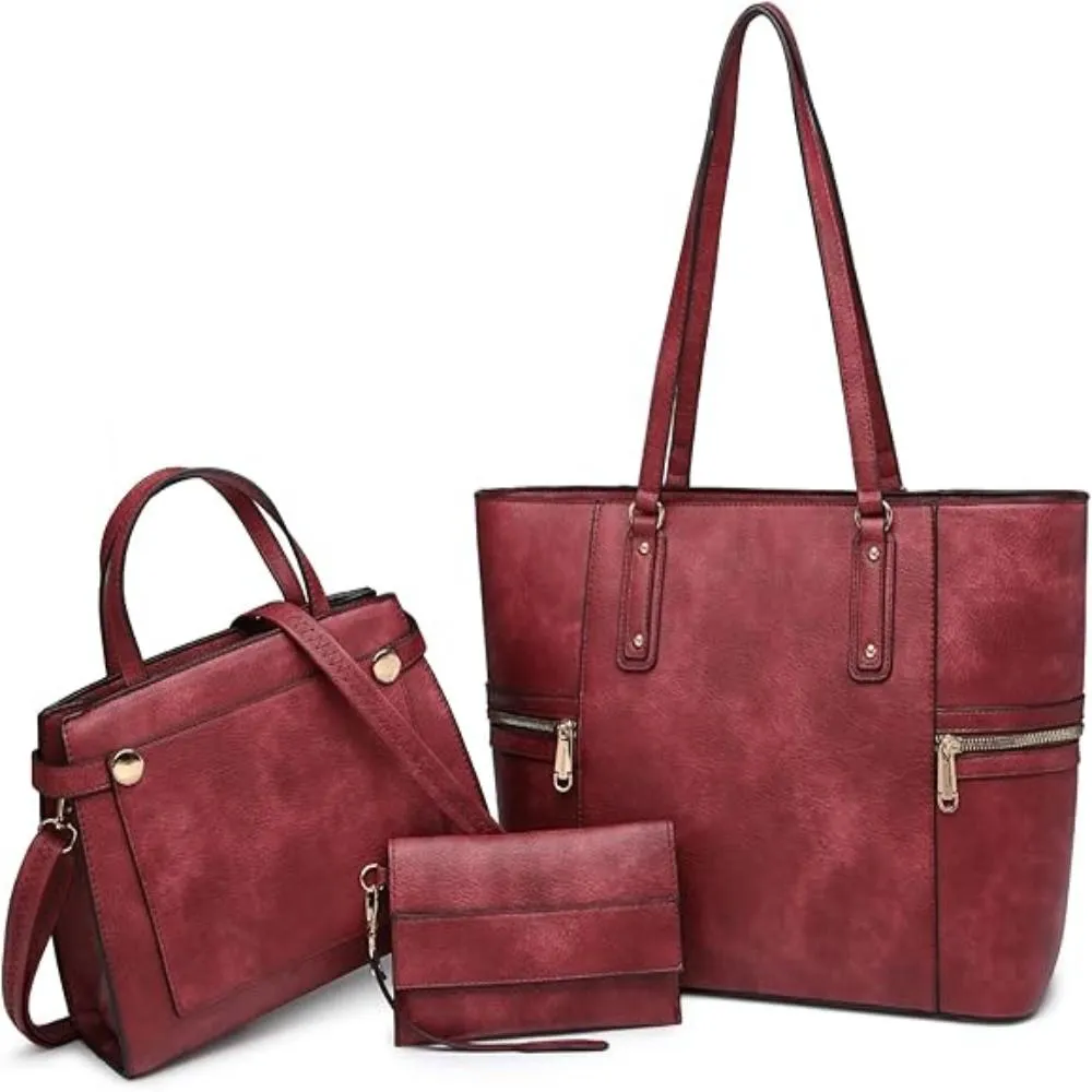 Stylish Tote & Shoulder Bags: 3-Piece Set