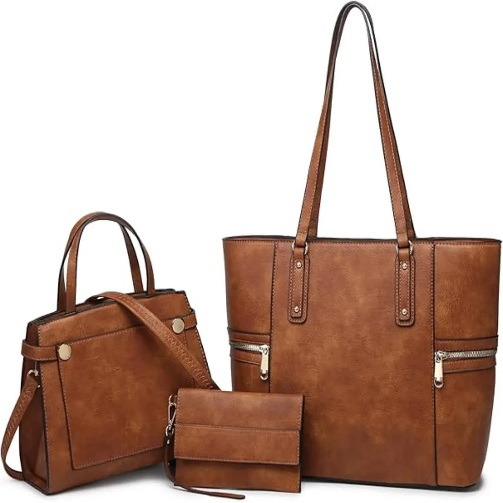 Stylish Tote & Shoulder Bags: 3-Piece Set