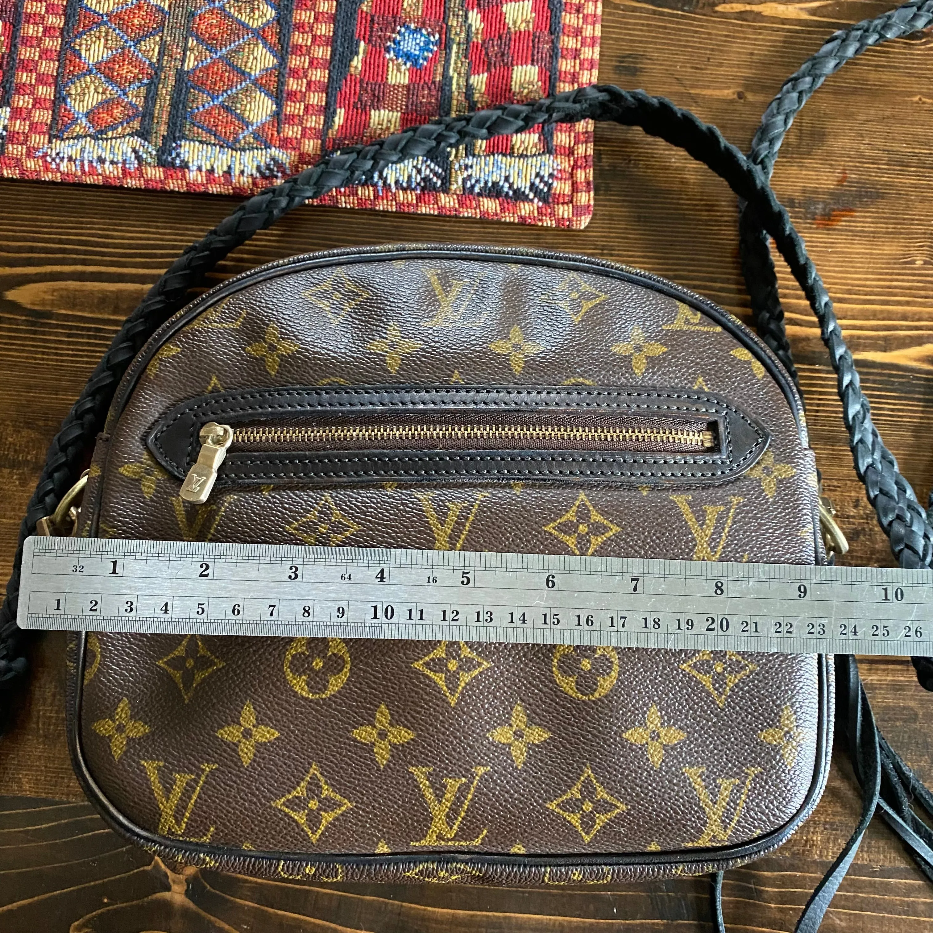 The Cockatiel - Vintage Monogram in Black Crossbody