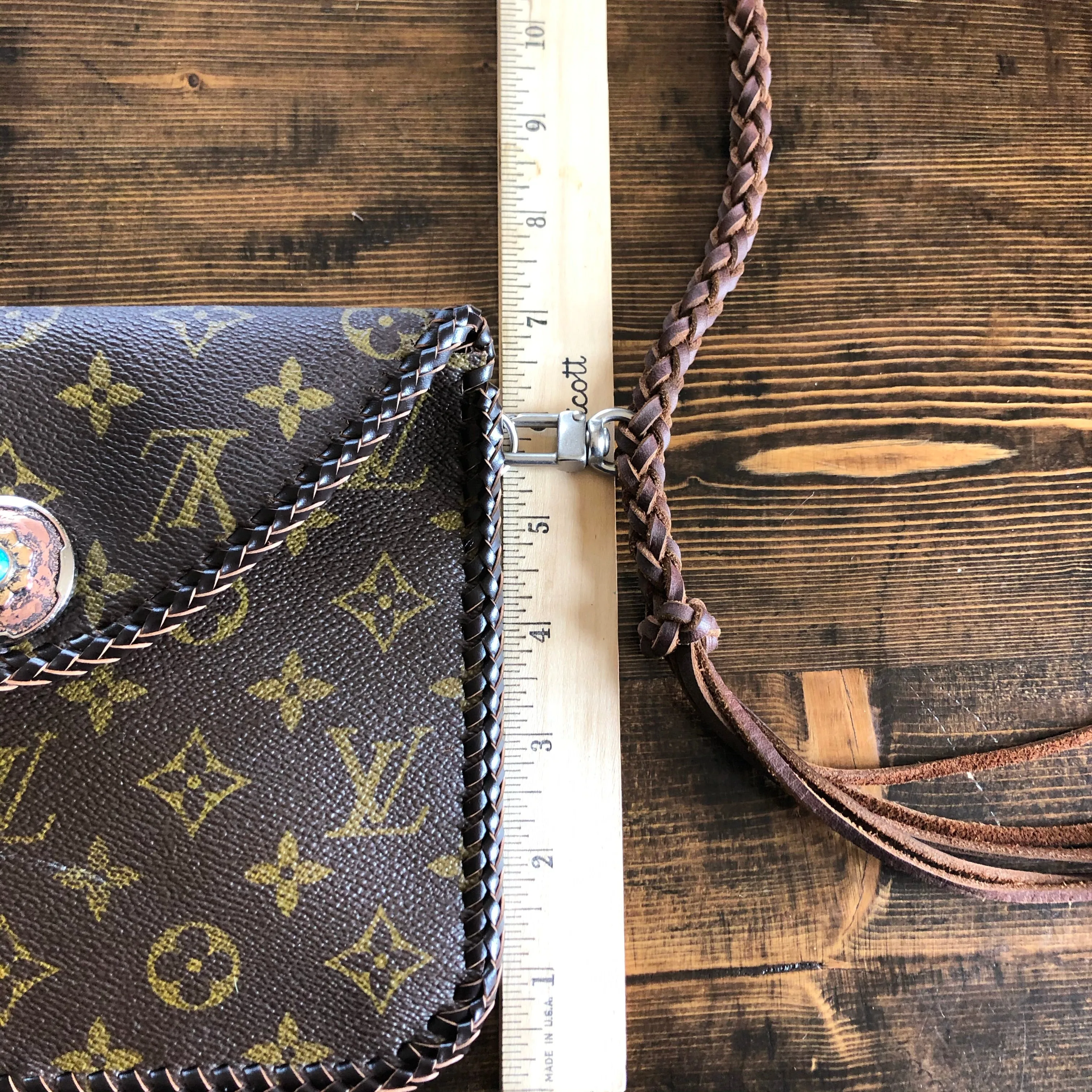 The Falcon with Back Pocket - Brown Monogram Wristlet/Crossbody/Clutch