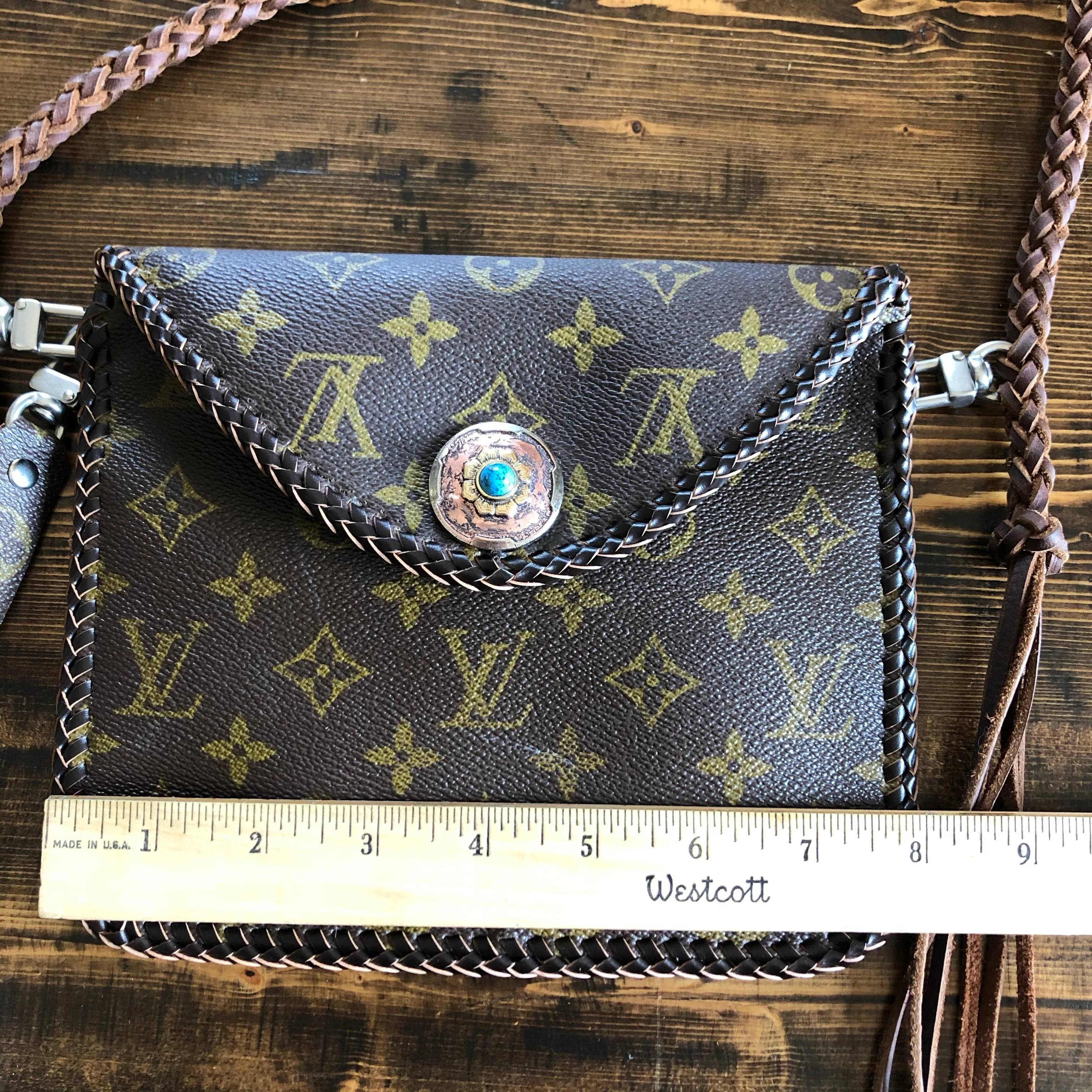 The Falcon with Back Pocket - Brown Monogram Wristlet/Crossbody/Clutch