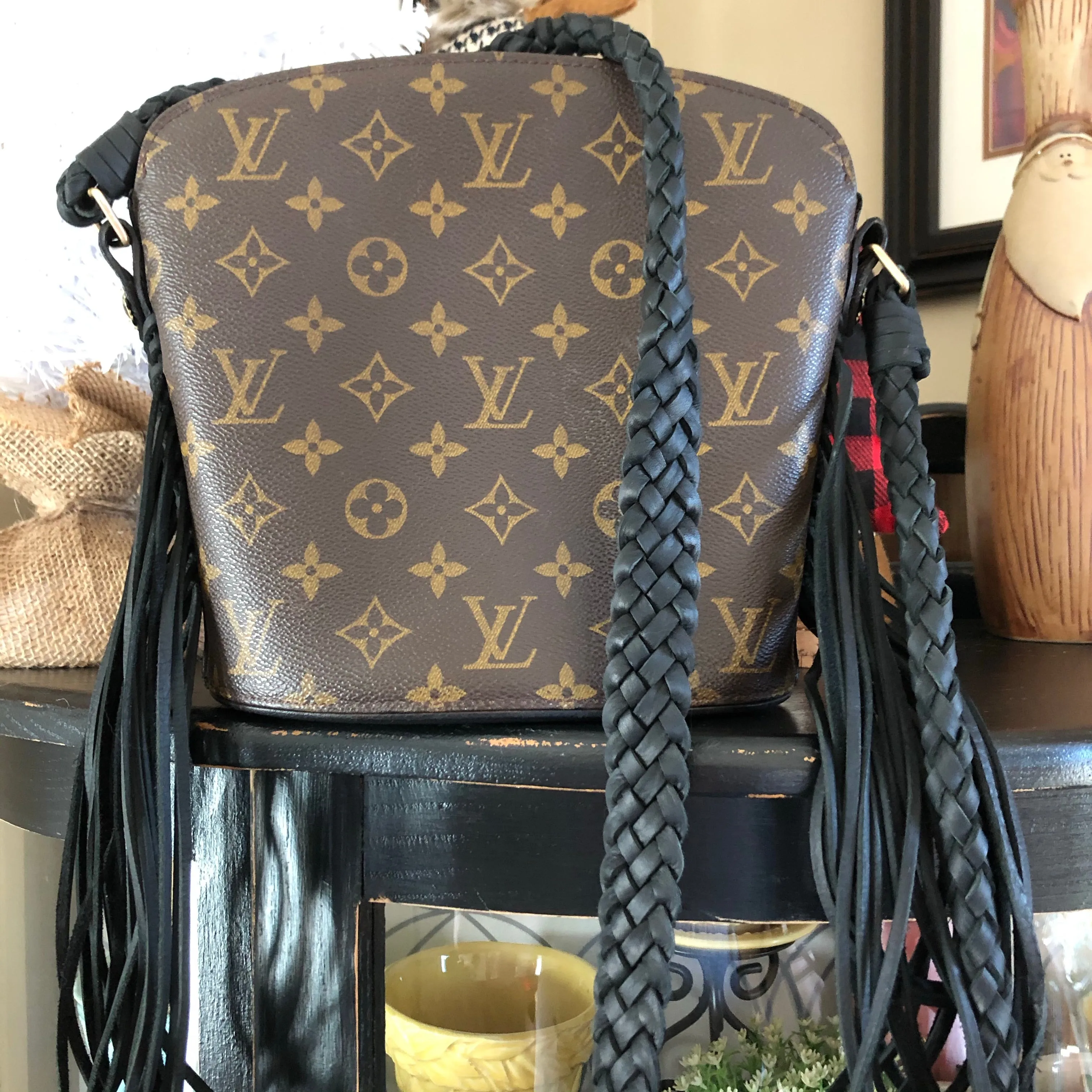 The Finch - Vintage Monogram Black Crossbody