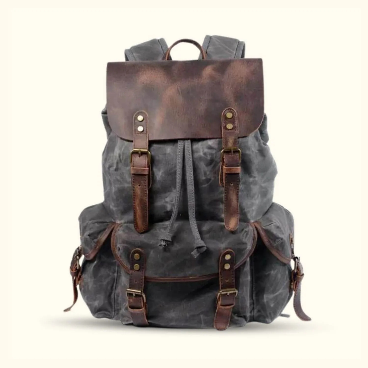 The Lone Horse – Canvas Leather Backpack