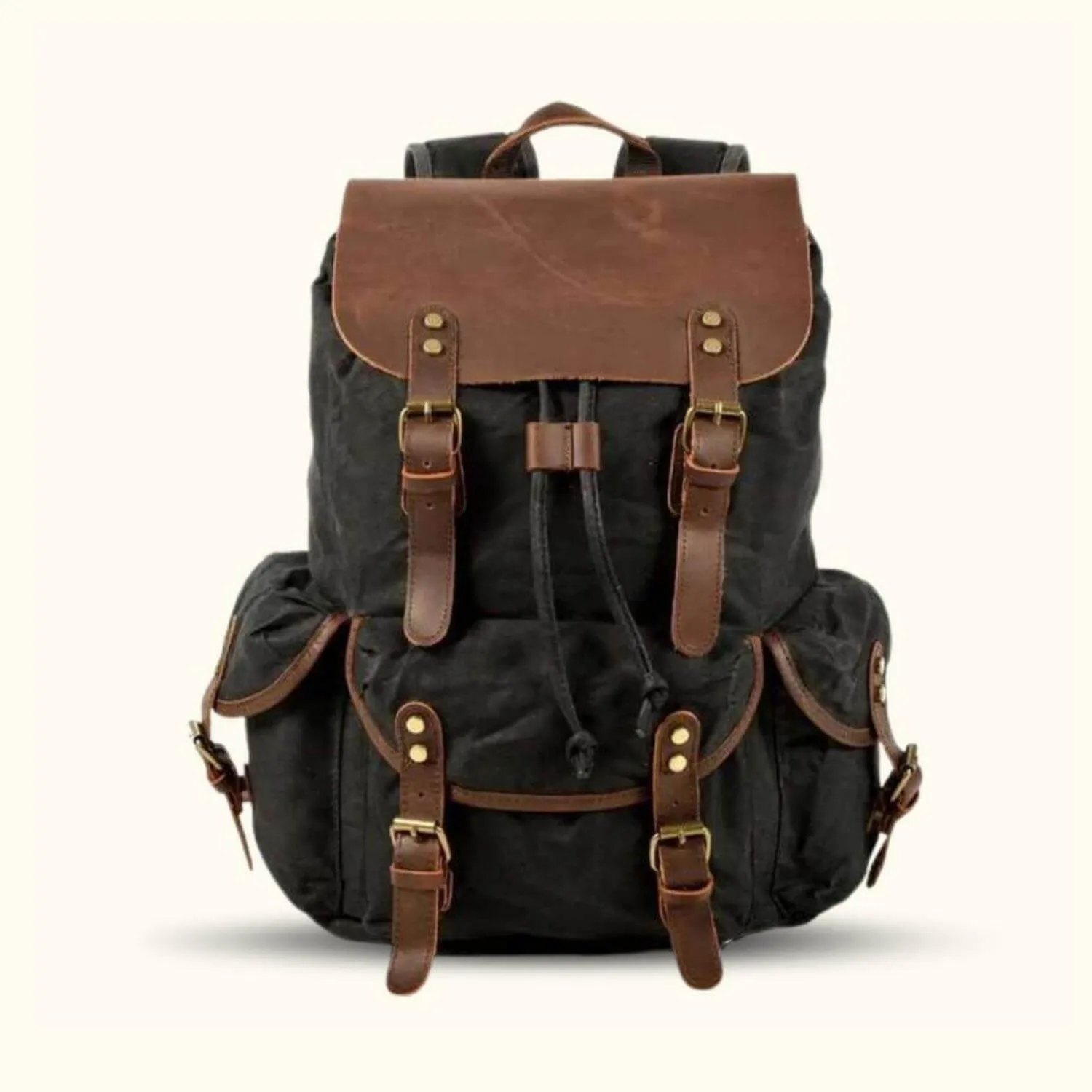 The Lone Horse – Canvas Leather Backpack