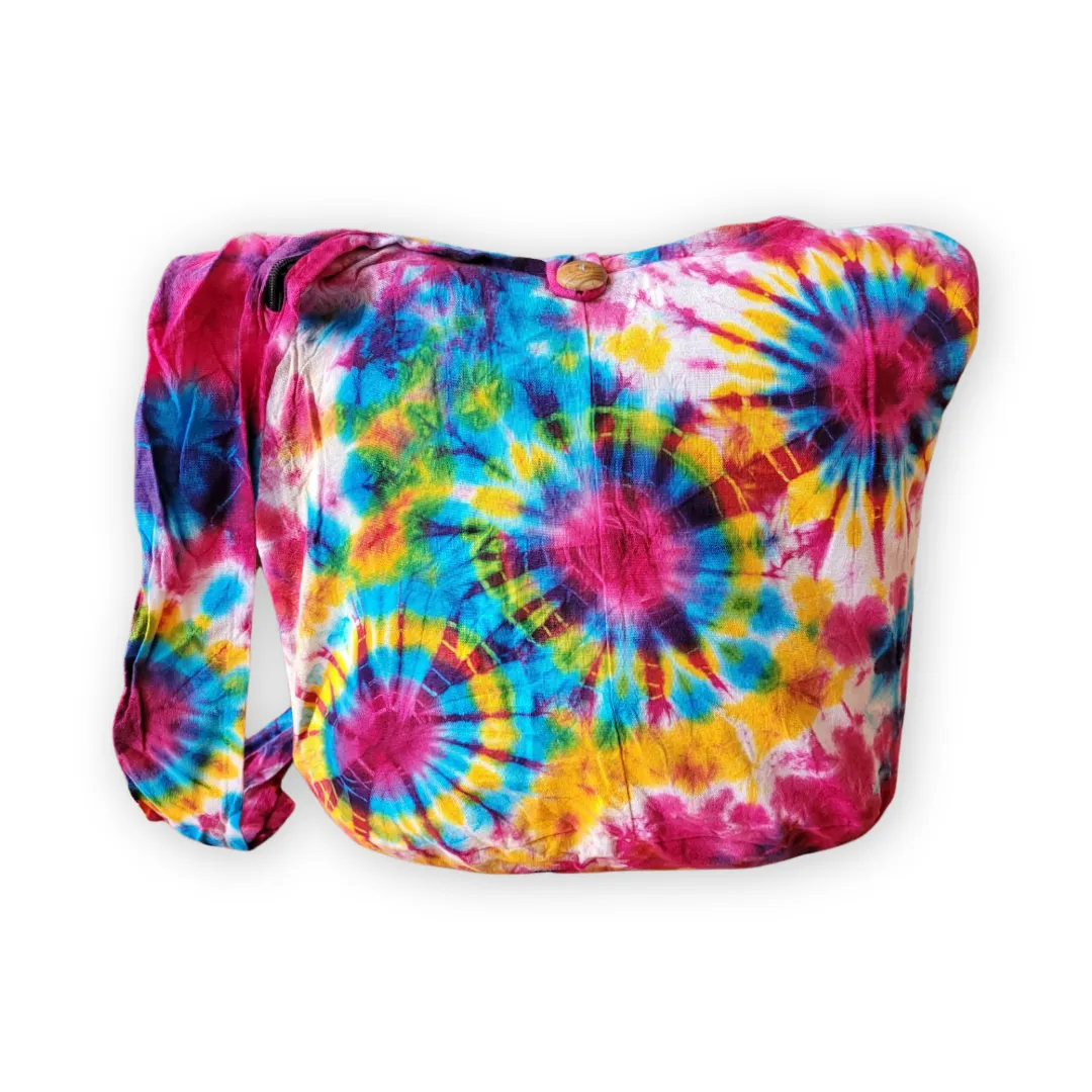 Tie Dye Bags Hobo Sling Shoulder Hippie Bohemian festival Top Zip Firework Colorful