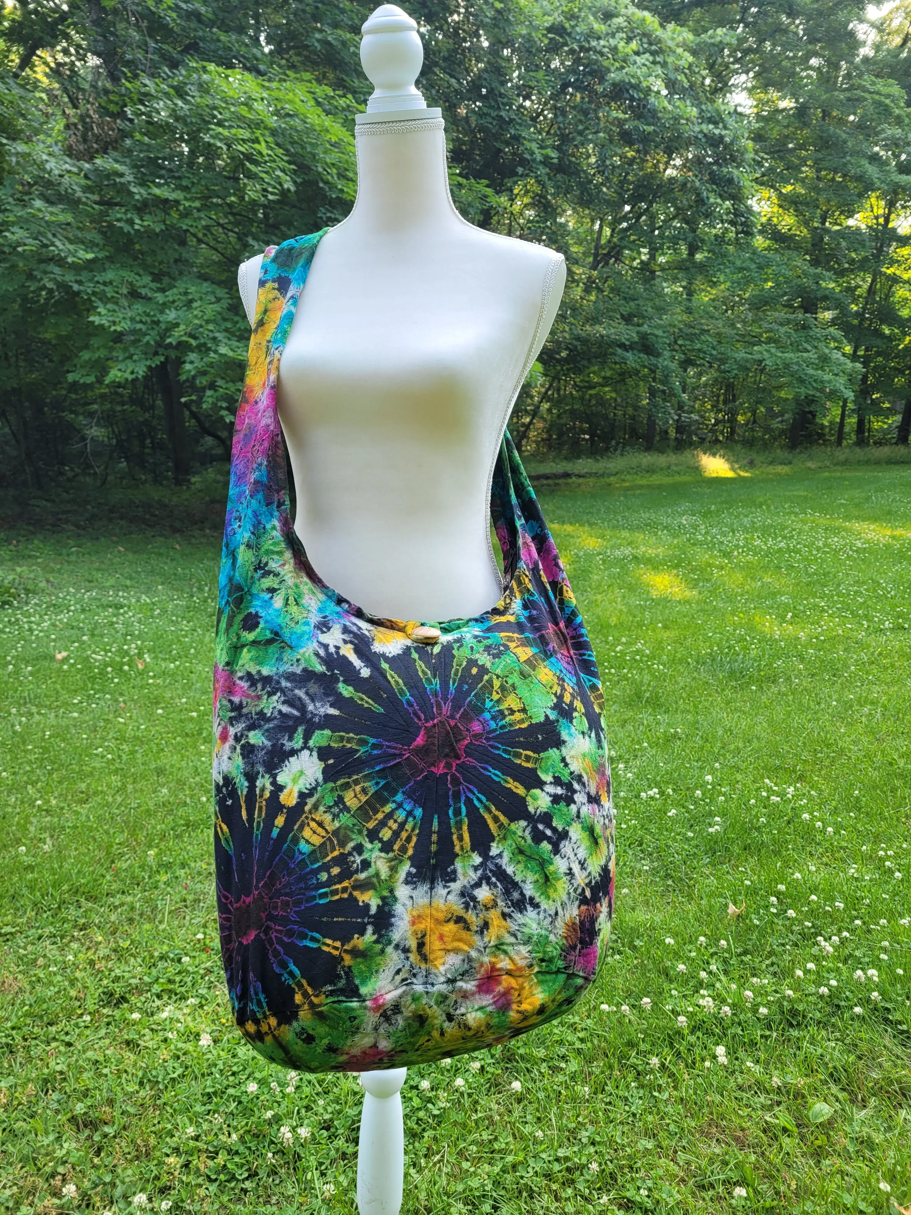 Tie Dye Bags Hobo Sling Shoulder Hippie Bohemian festival Top Zip Firework Colorful