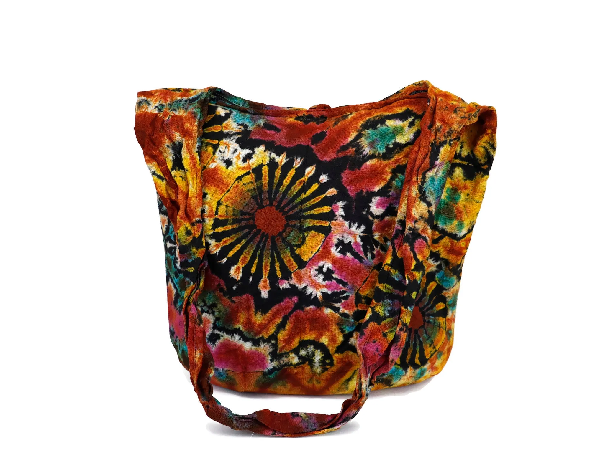 Tie Dye Bags Hobo Sling Shoulder Hippie Bohemian festival Top Zip Firework Colorful