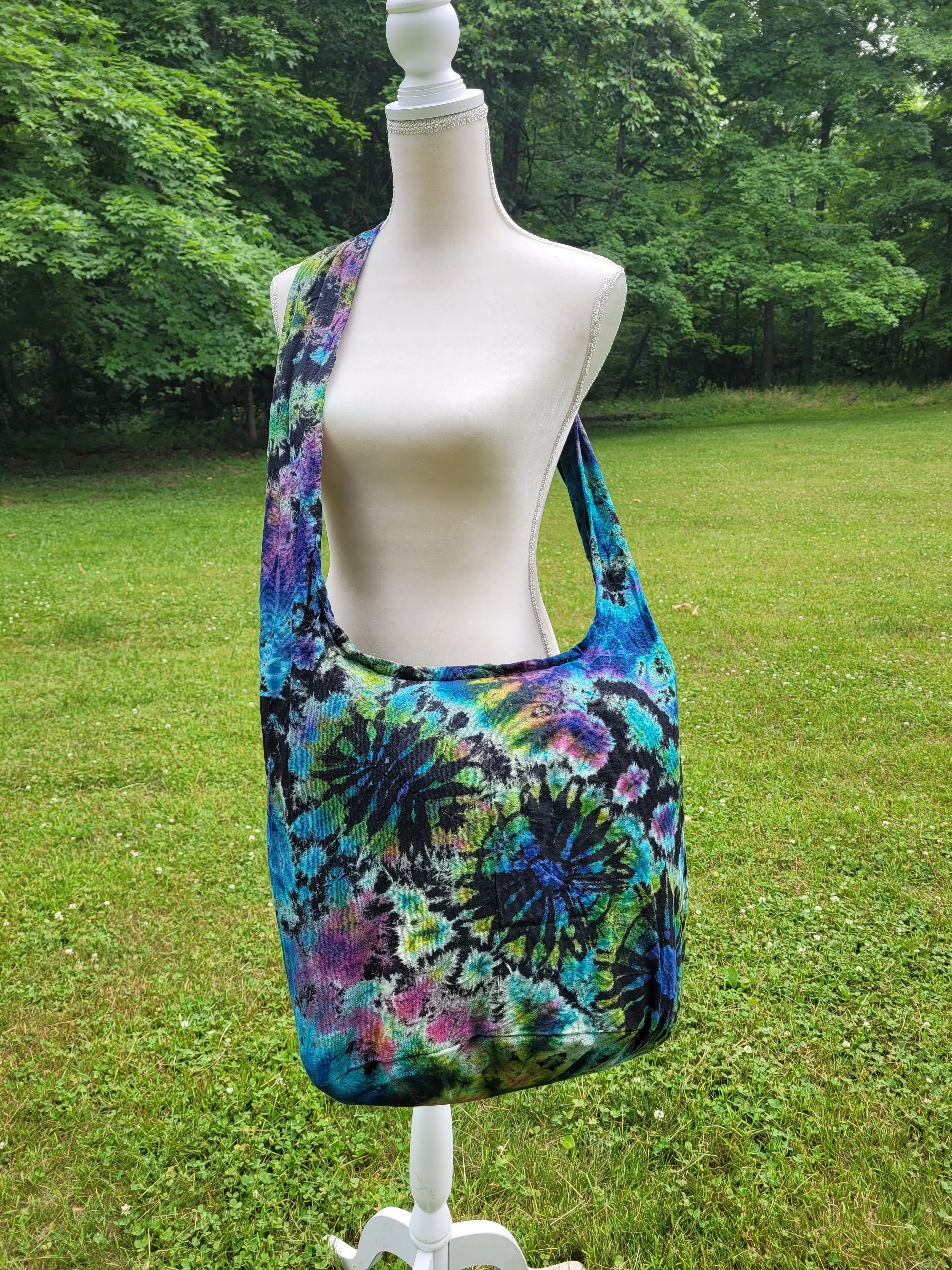 Tie Dye Bags Hobo Sling Shoulder Hippie Bohemian festival Top Zip Firework Colorful