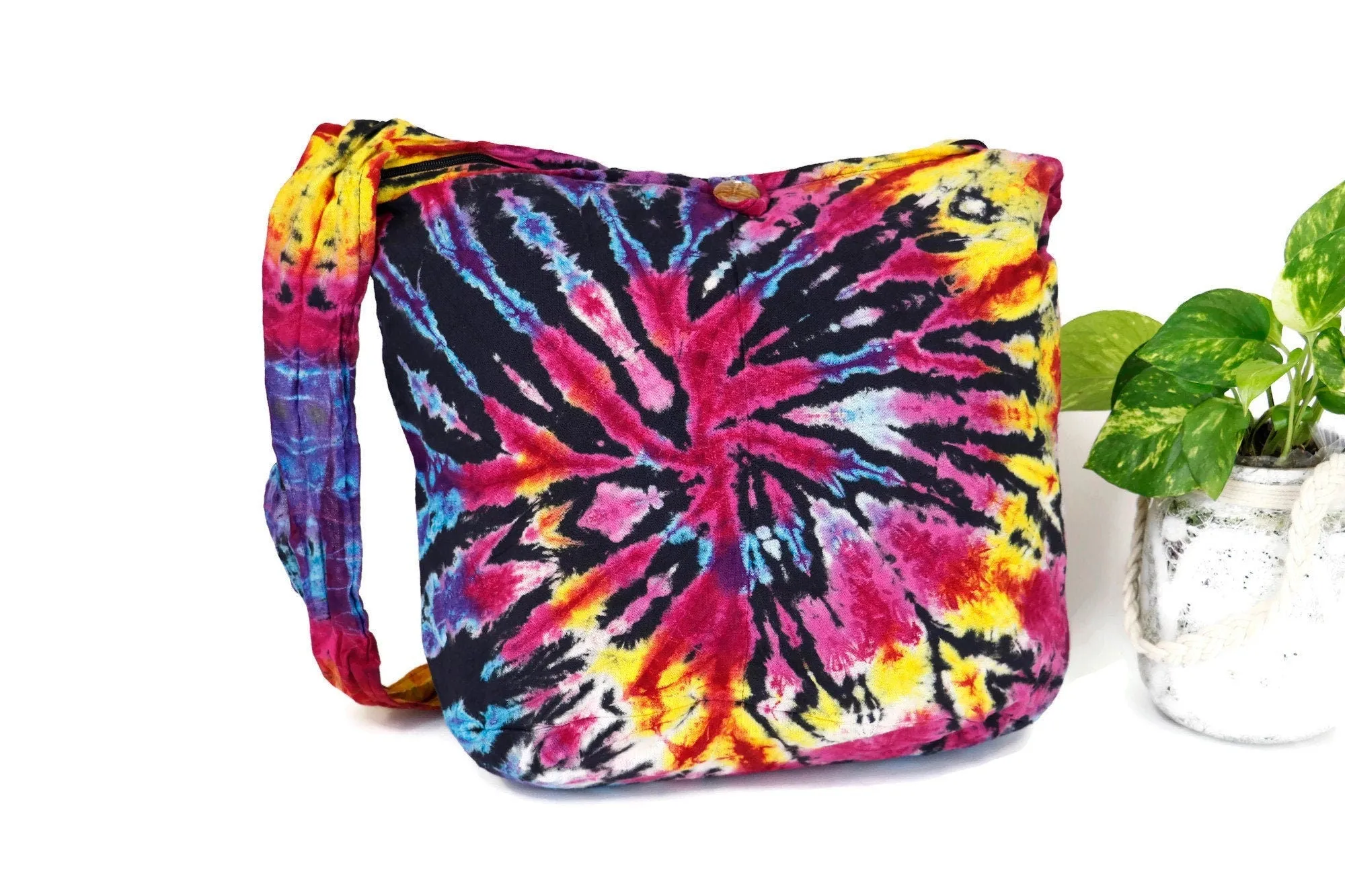 Tie Dye Bags Hobo Tote Cross body Bags Sling Cotton Hippie Festival