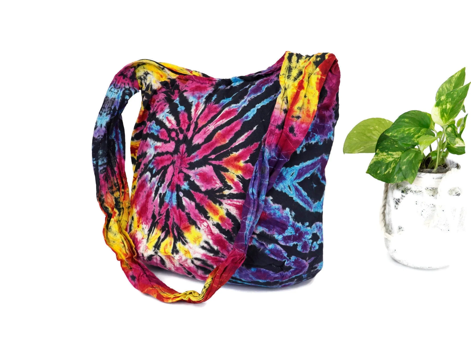 Tie Dye Bags Hobo Tote Cross body Bags Sling Cotton Hippie Festival