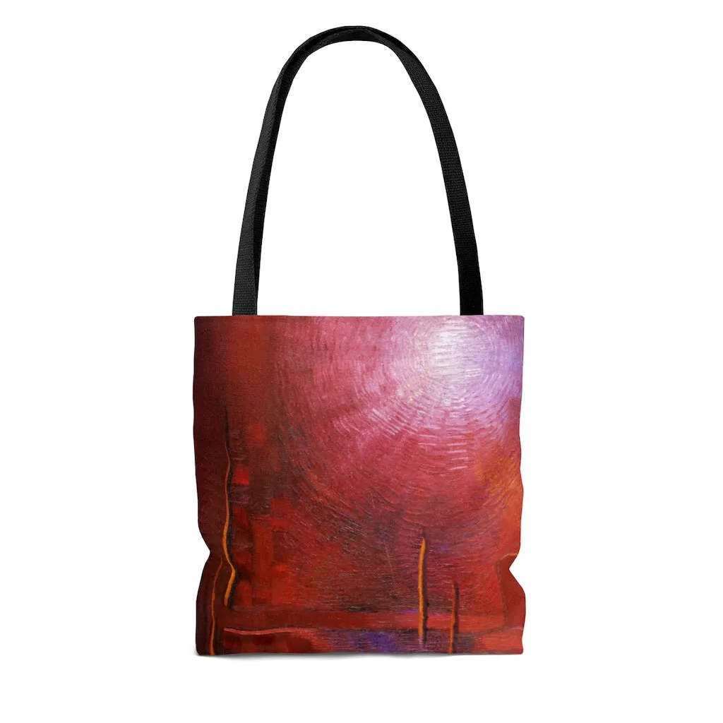 TOTE BAG printed with Red Abstract Art