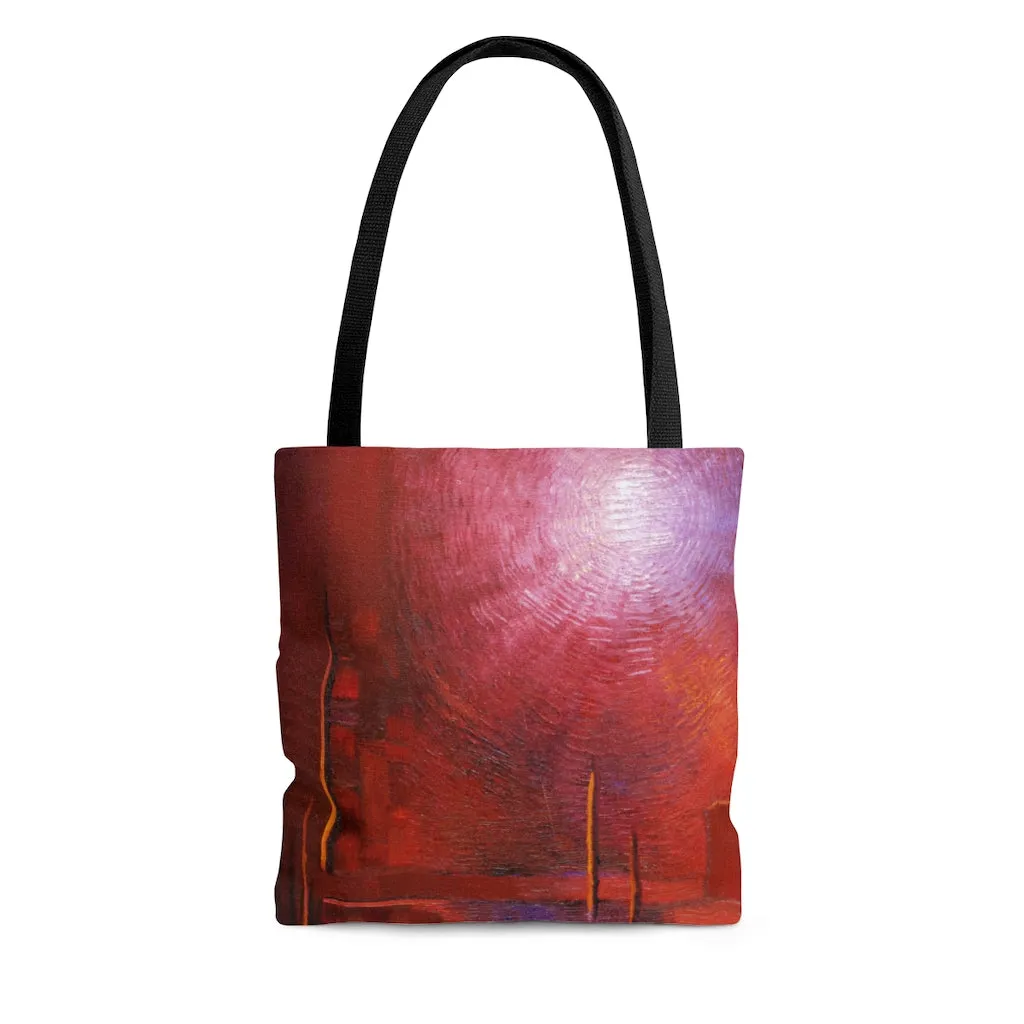 TOTE BAG printed with Red Abstract Art