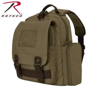 Vintage Canvas Sling Backpack - Olive Drab