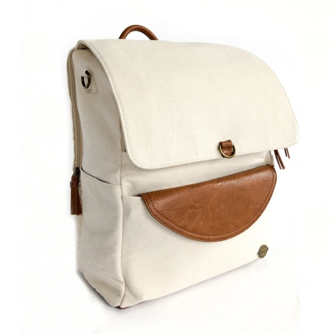 White Backpack Clutch Combo - Perfect for Moms & Students!