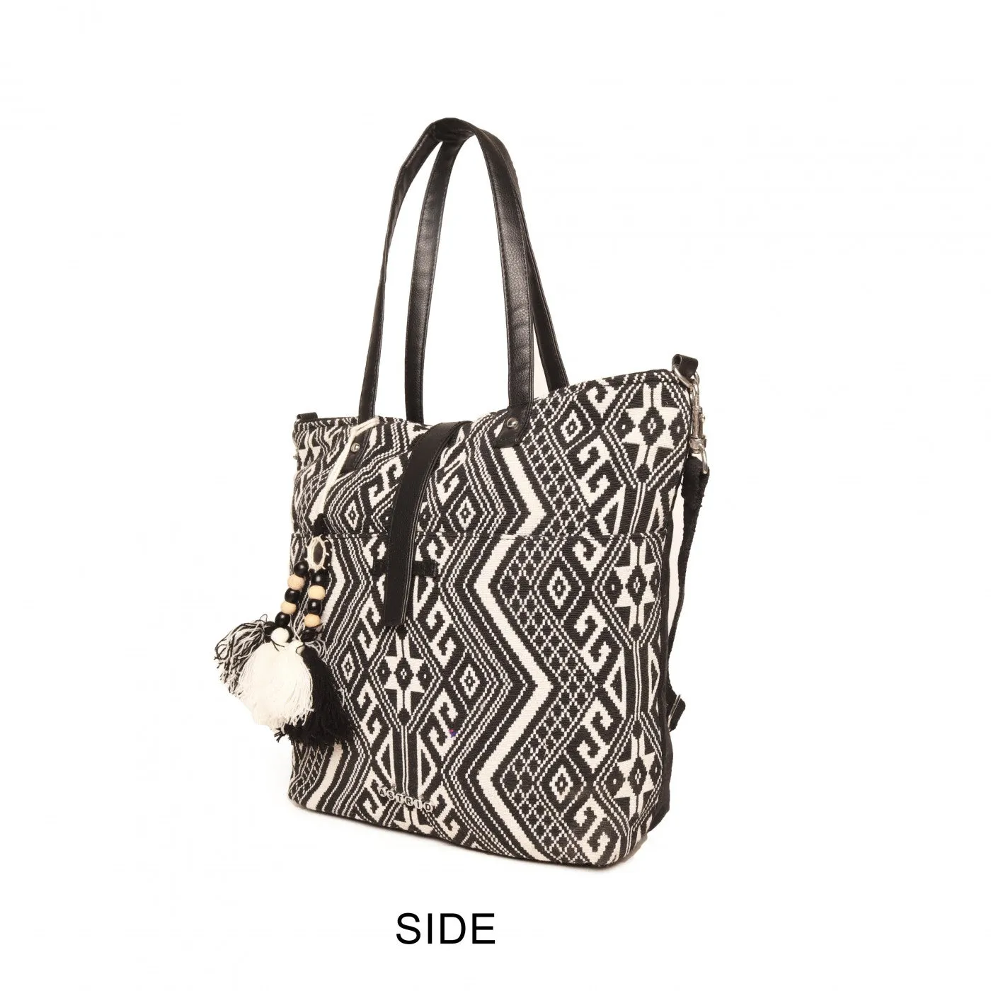 Women Black White Womens Tote Bag Medium Size