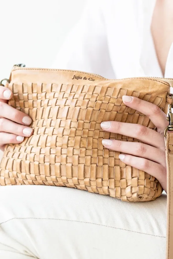 Woven Pouch Bag - Tan