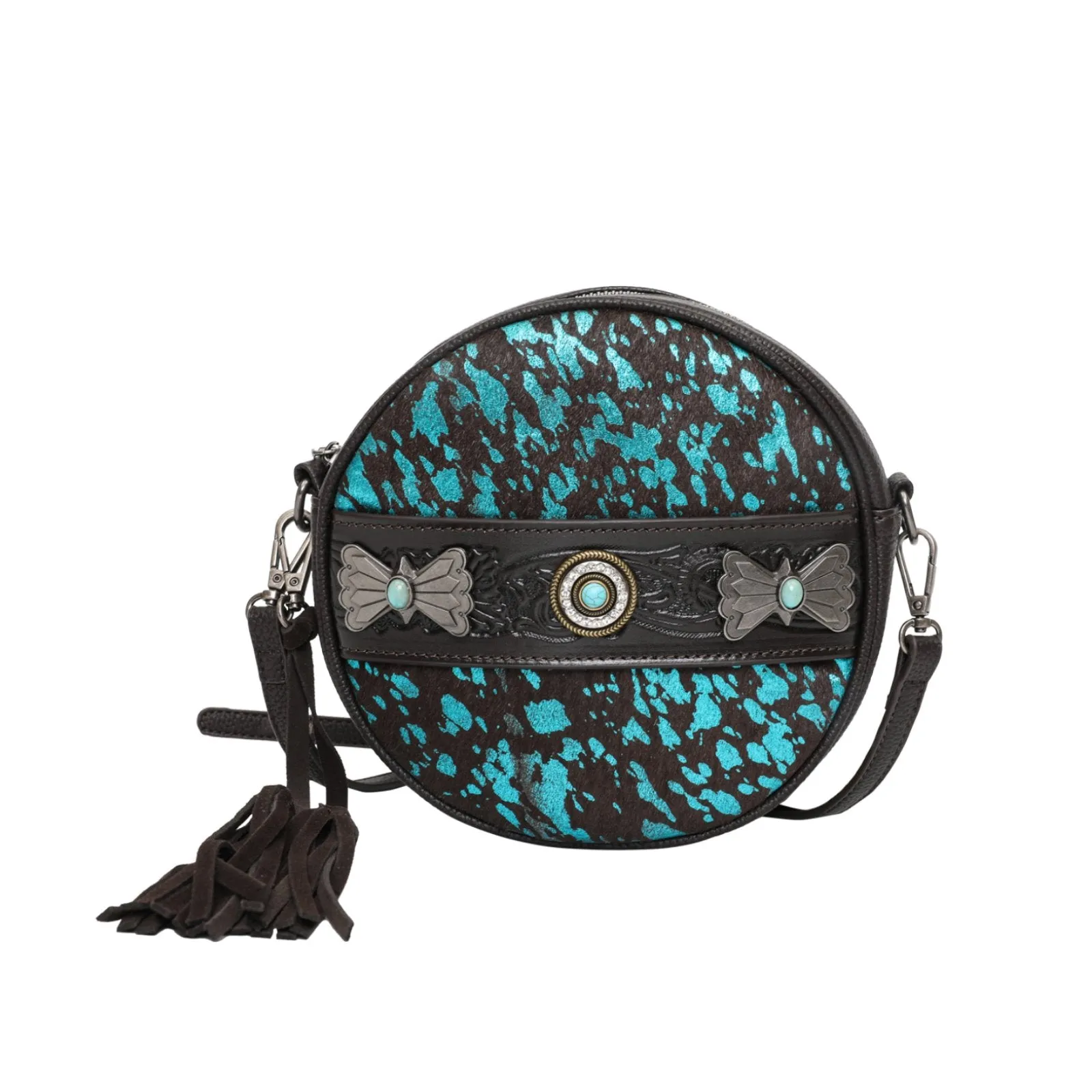 Wrangler Hair-on Collection Crossbody Circle Bag